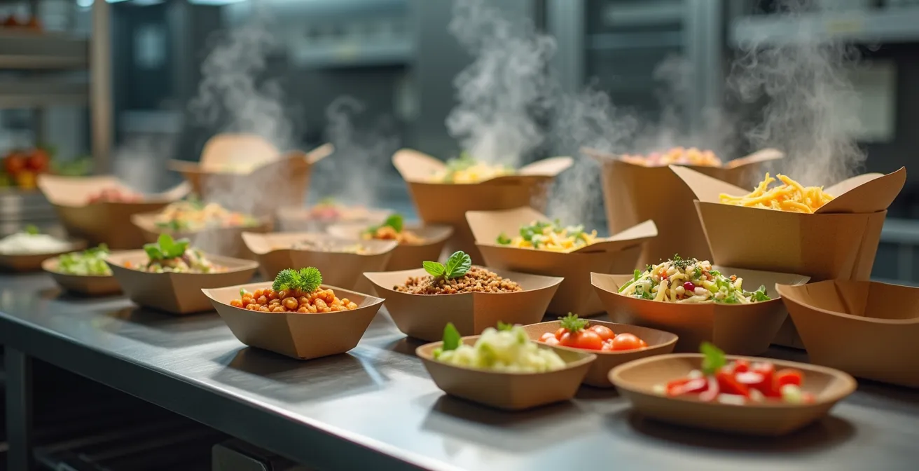 Test de résistance d'emballages alimentaires en conditions réelles de cuisine