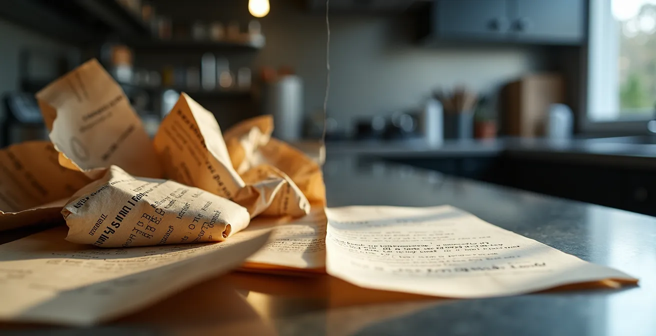 Comparaison visuelle entre prise de commande papier illisible et interface numérique claire