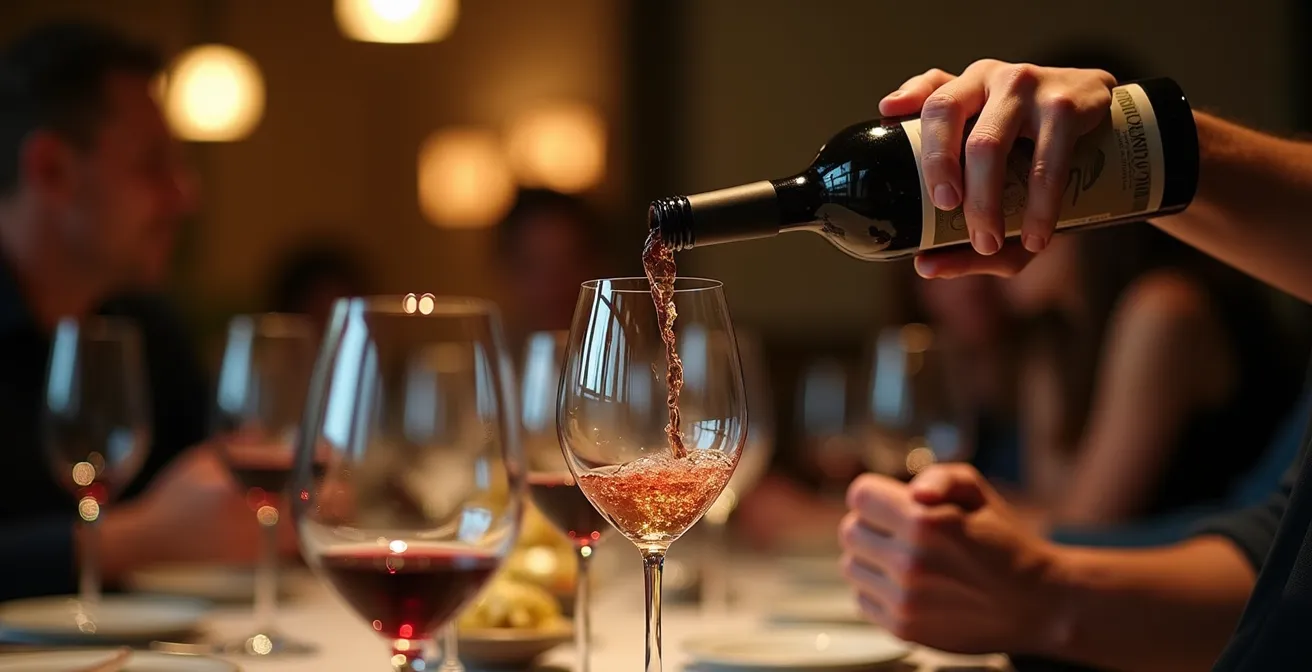 Vigneron passionné expliquant ses vins à des clients attentifs